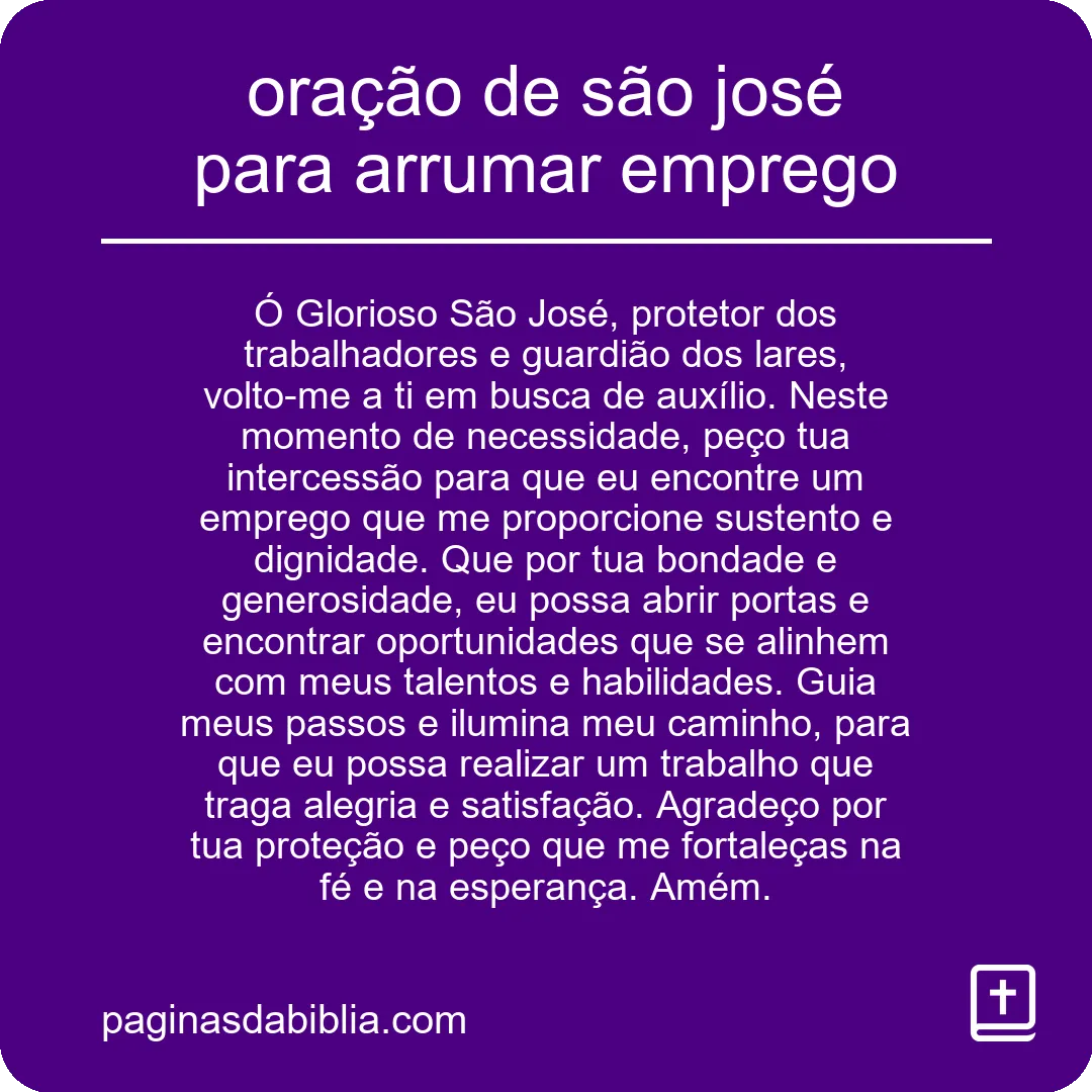 Oração de São José para emprego incrível