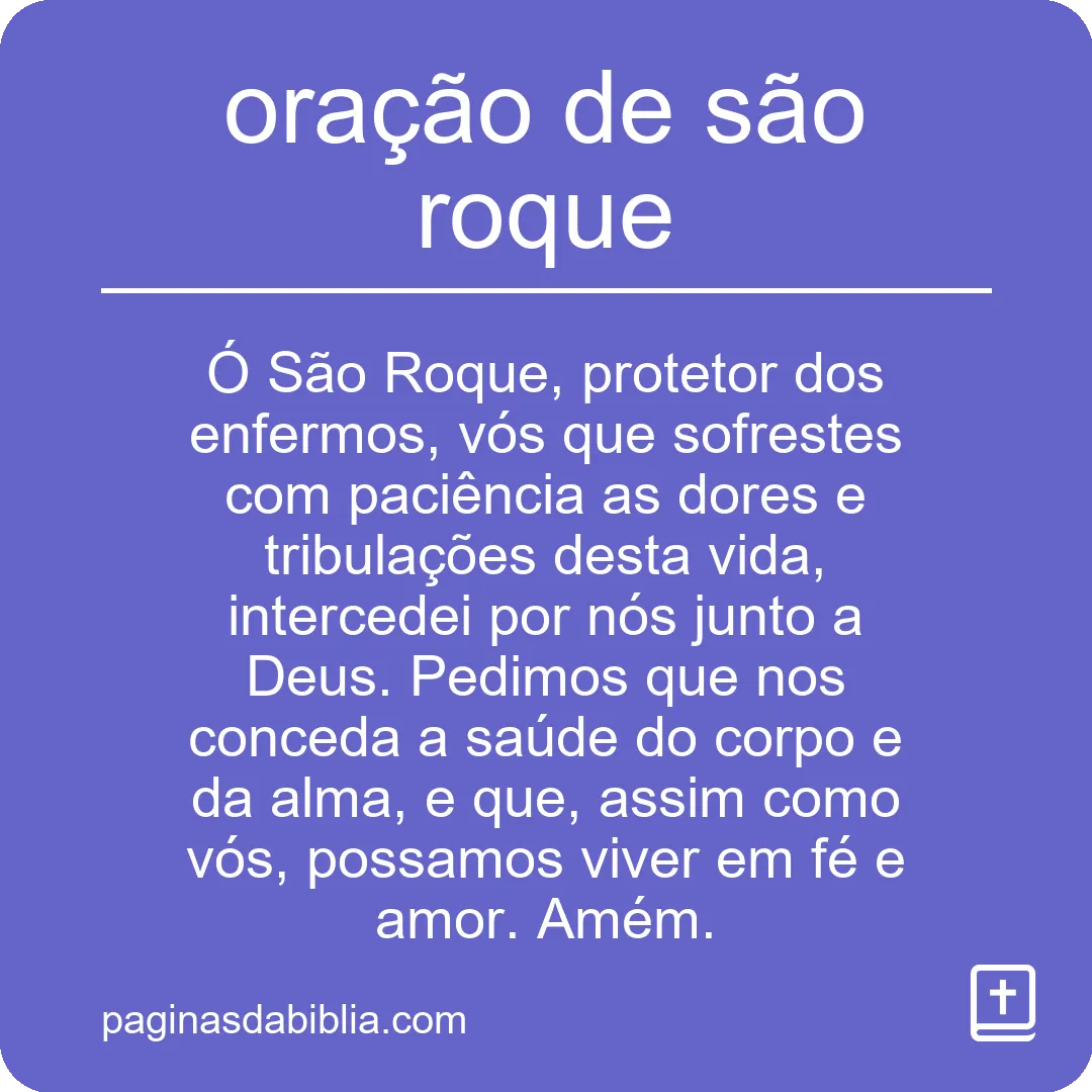 Oração de São Roque: Proteção e Fé