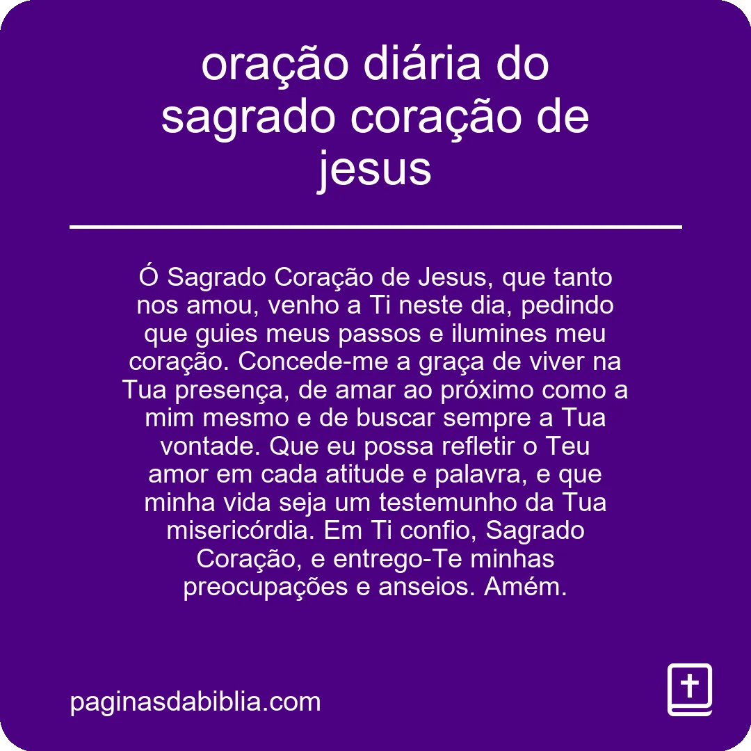 Oração diária: Sagrado Coração de Jesus.