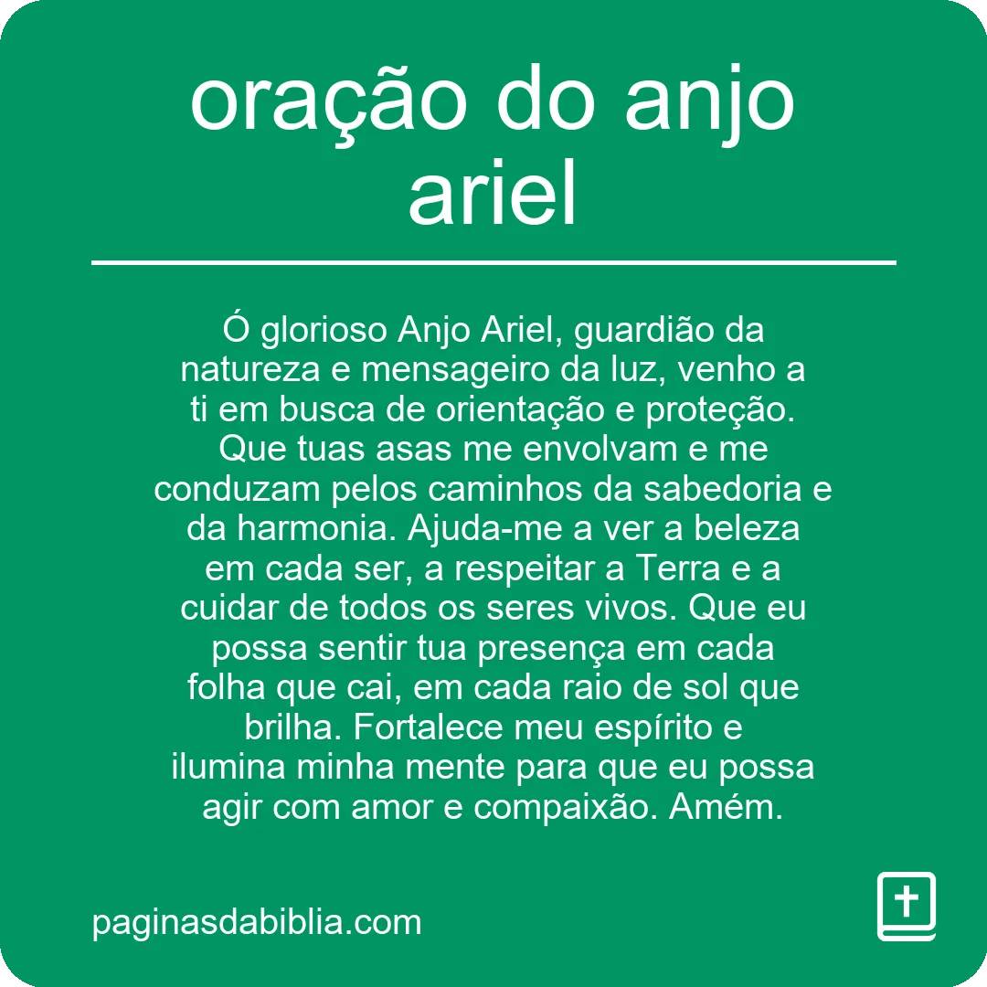 Oração do Anjo Ariel: Conexão Celestial