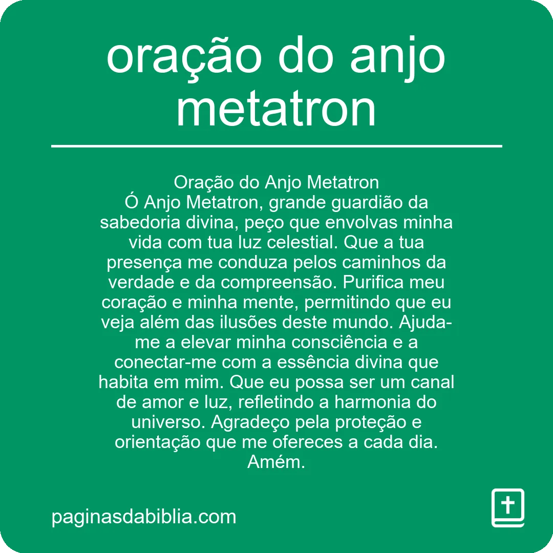 Oração do Anjo Metatron: Conexão Divina