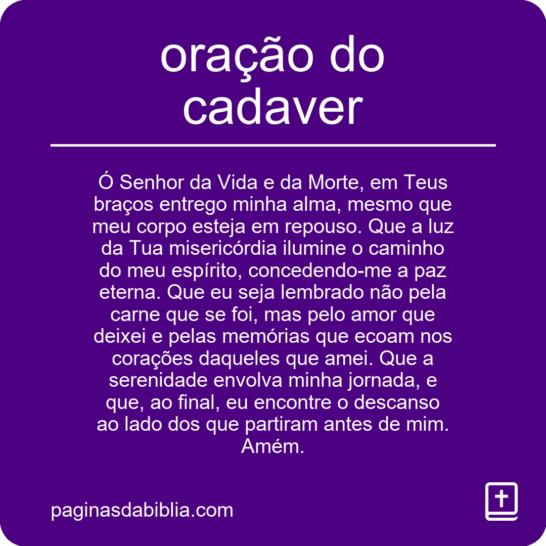 Oração do Cadáver: Súplica Além da Morte