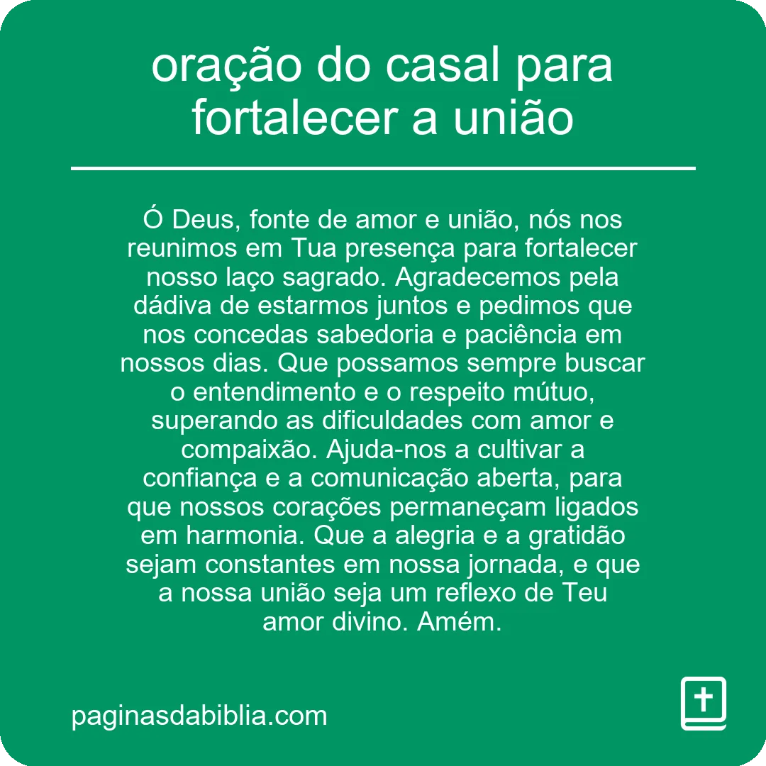 Oração do casal: Poder Espiritual para Fortalecer a União