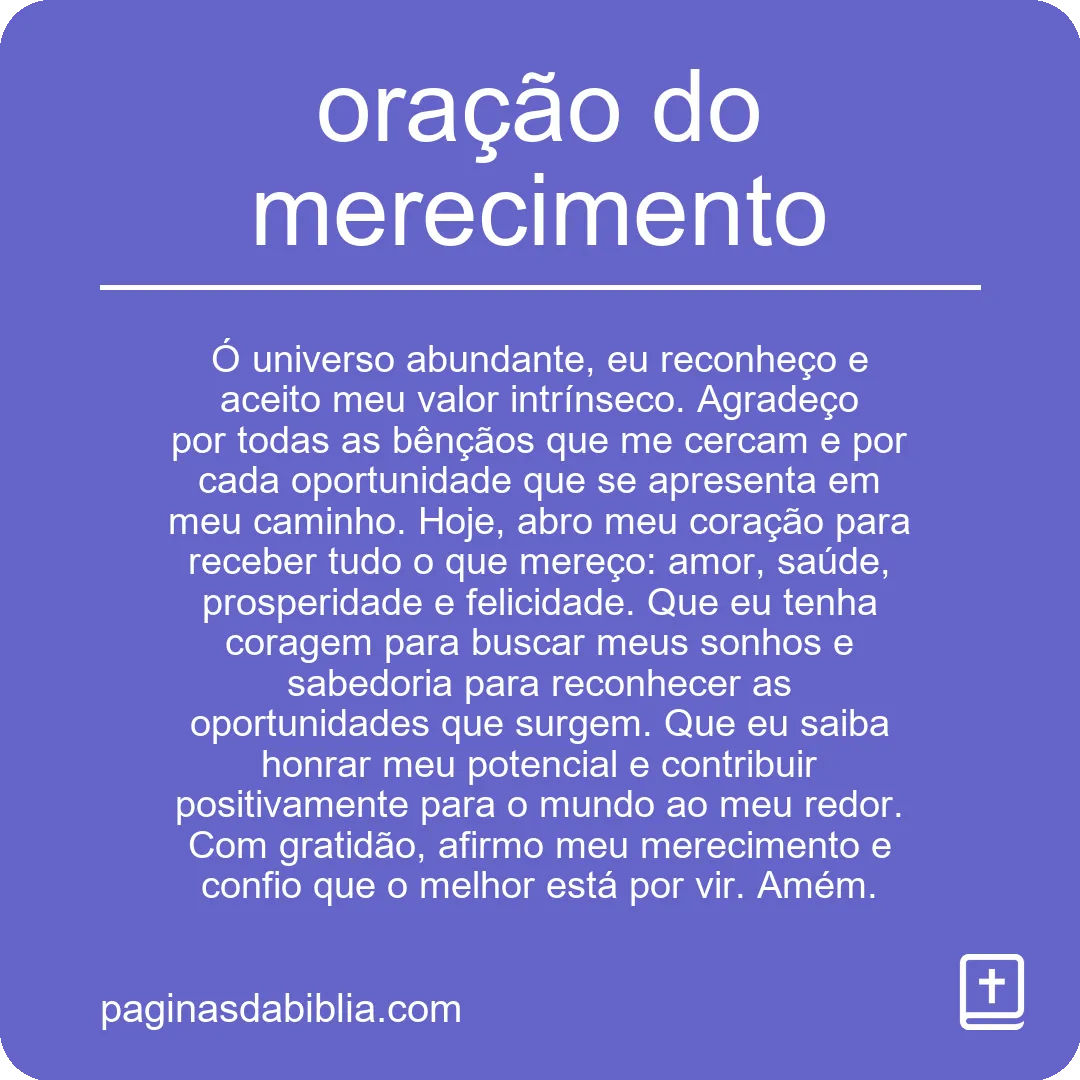 Oração do merecimento: Poder Transformador Espiritual