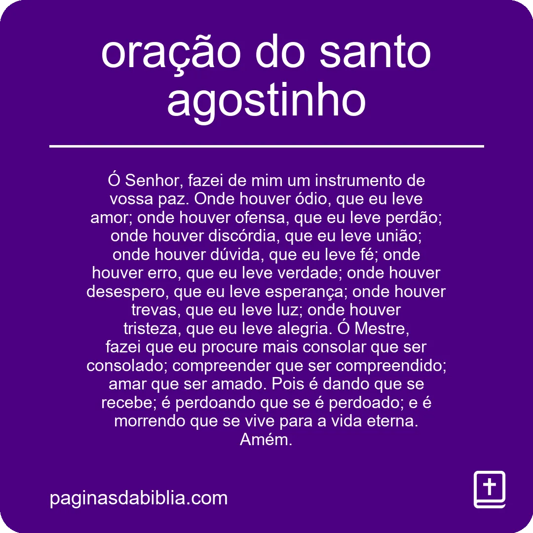 Oração do Santo Agostinho: Poder Transformador Espiritual