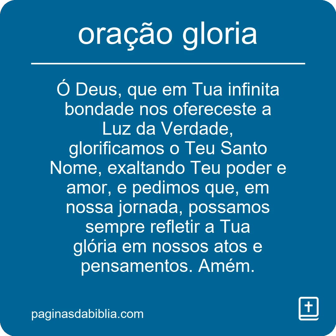 Oração Gloria: Conexão Divina