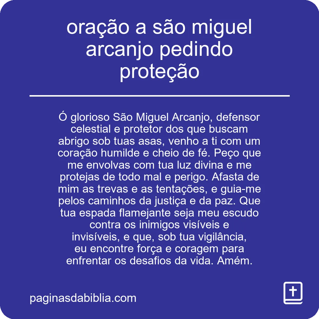 Oração incrível a São Miguel Arcanjo por proteção.