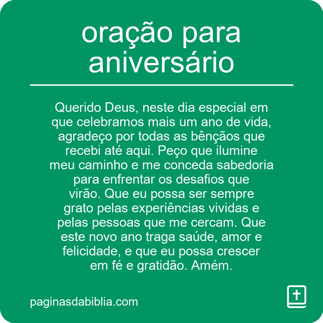 Oração para aniversário: Poder da gratidão e bênçãos.