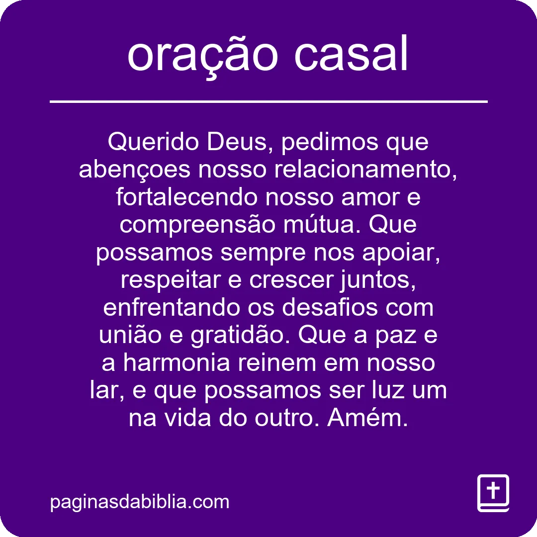 Oração para Casal: Fortaleça sua União