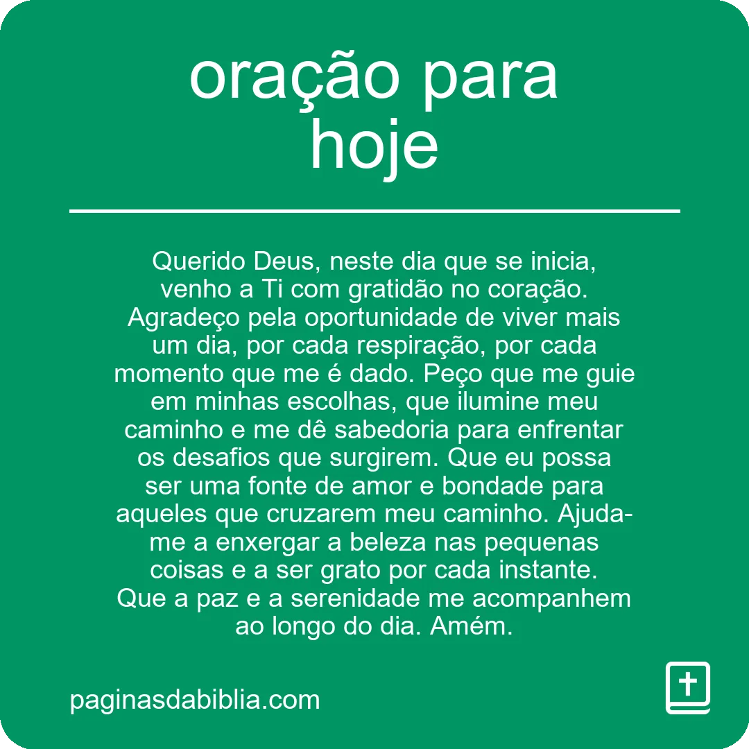 Oração para Hoje: Poder Transformador em Ação