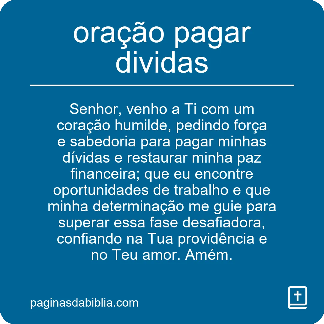 Oração para pagar dívidas