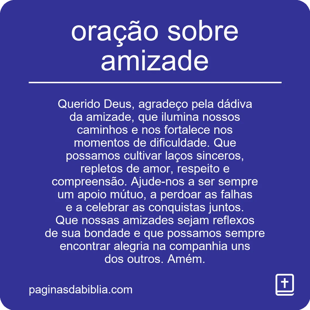 Oração pela amizade verdadeira