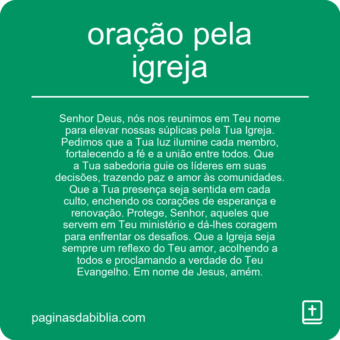 Oração Pela Igreja: Poder Transformador Espiritual