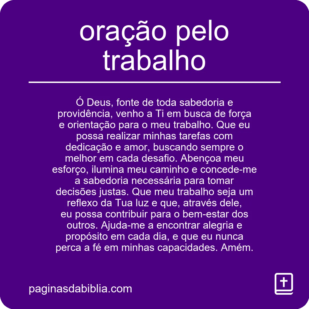 Oração pelo Trabalho: Conexão Divina para Sucesso