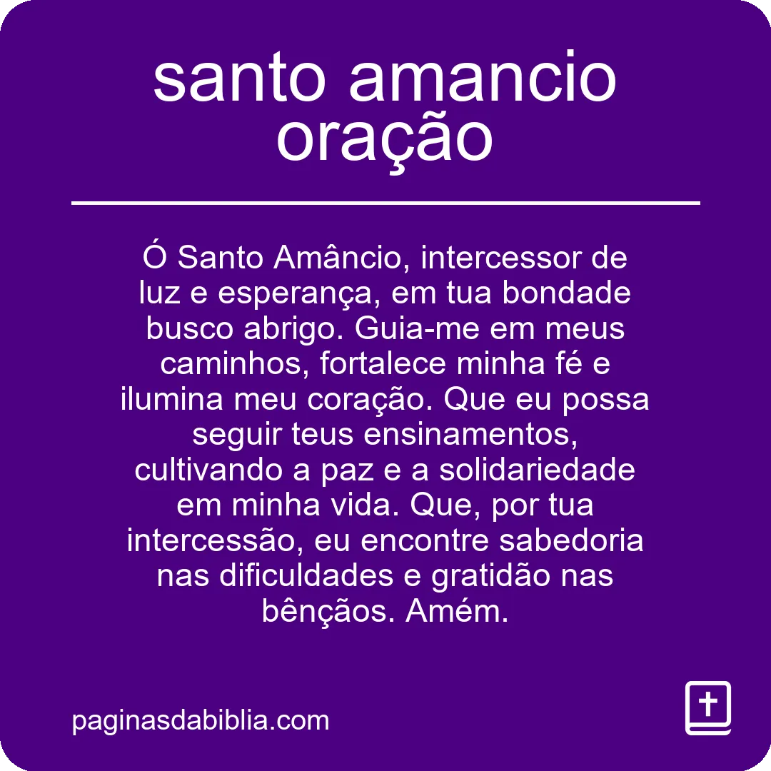 Oração poderosa a Santo Amâncio: conexão espiritual sublime