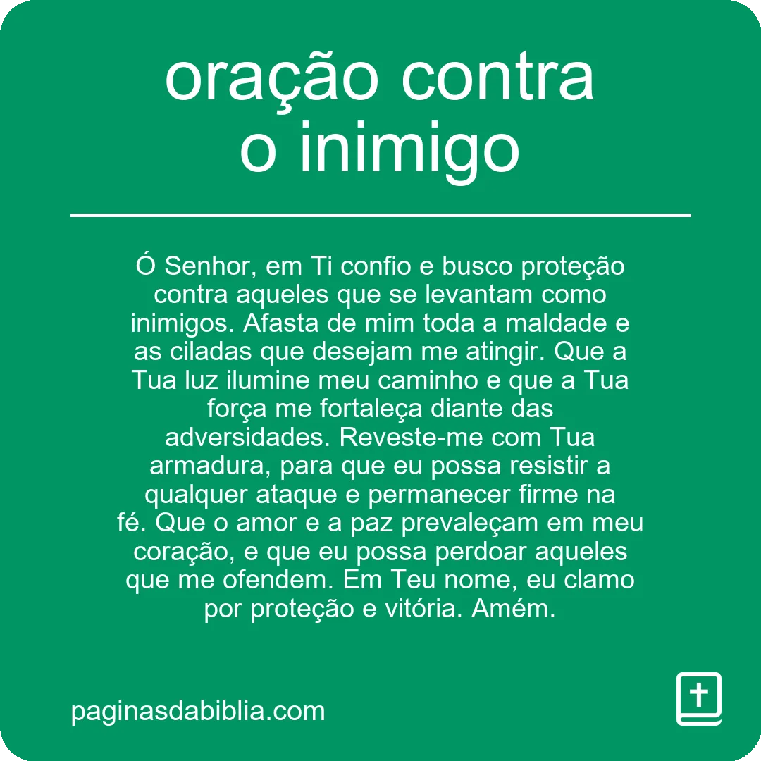 Oração Poderosa contra o Inimigo: Transformação Espiritual