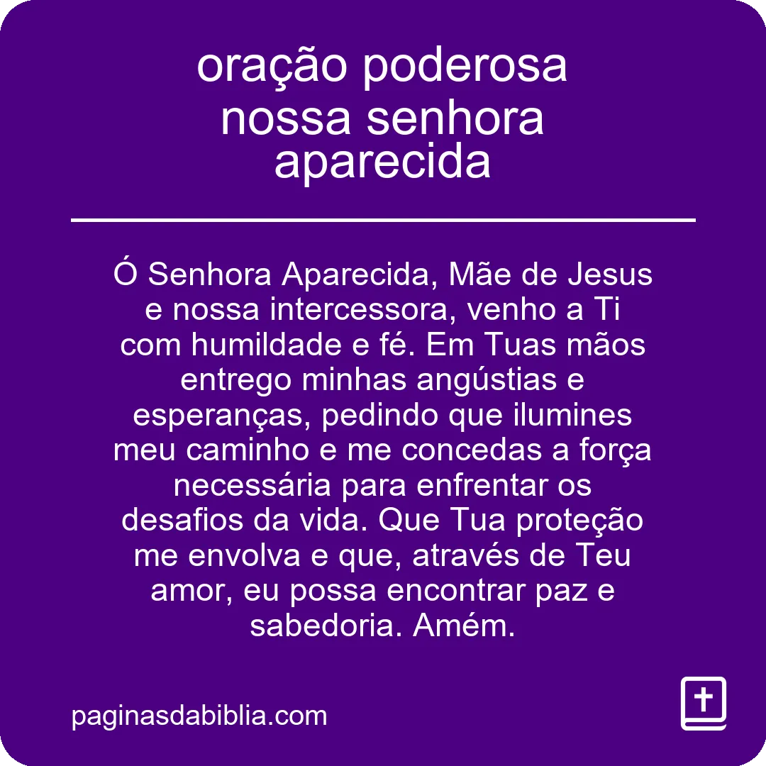 Oração Poderosa Nossa Senhora Aparecida