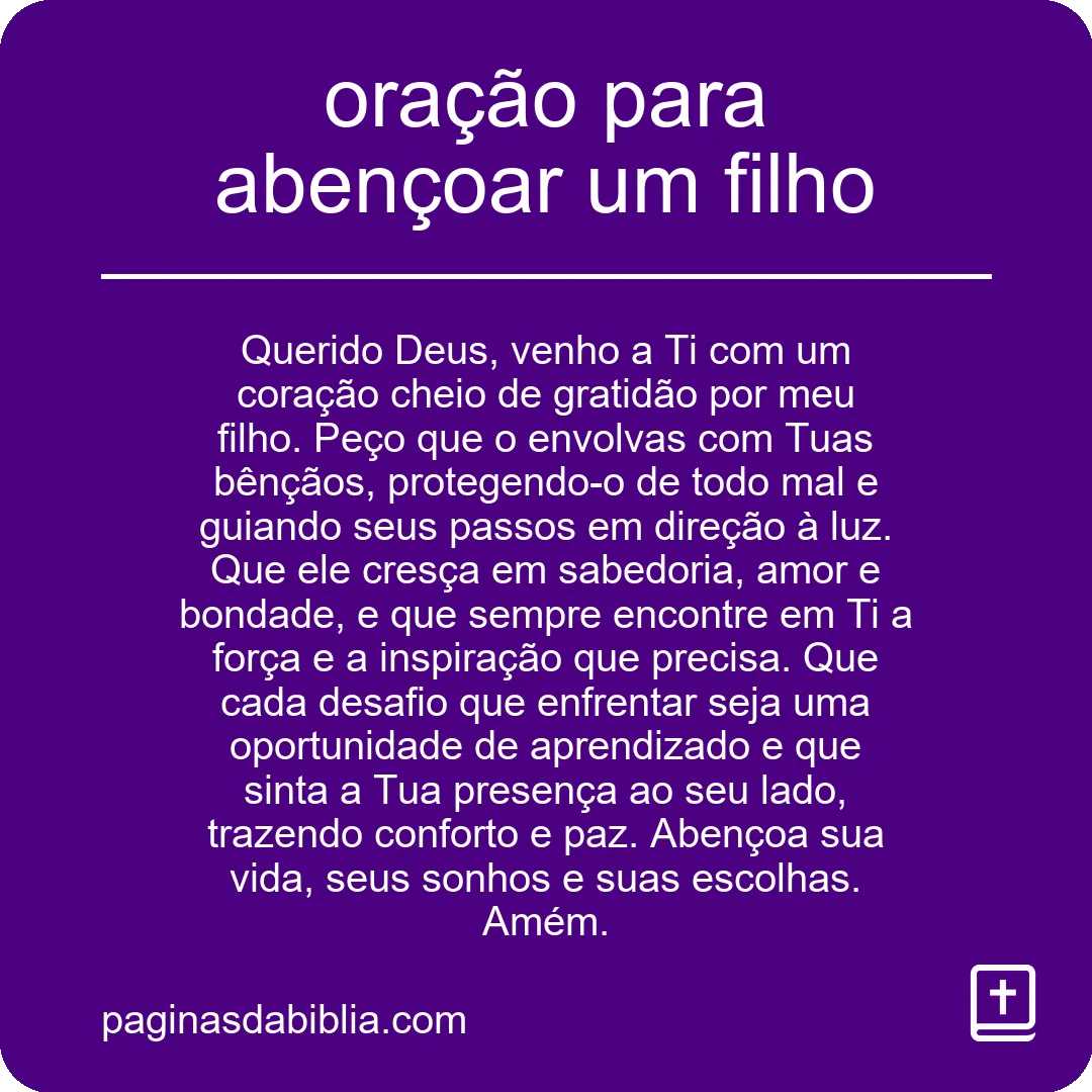 Oração Poderosa para Abençoar Seu Filho