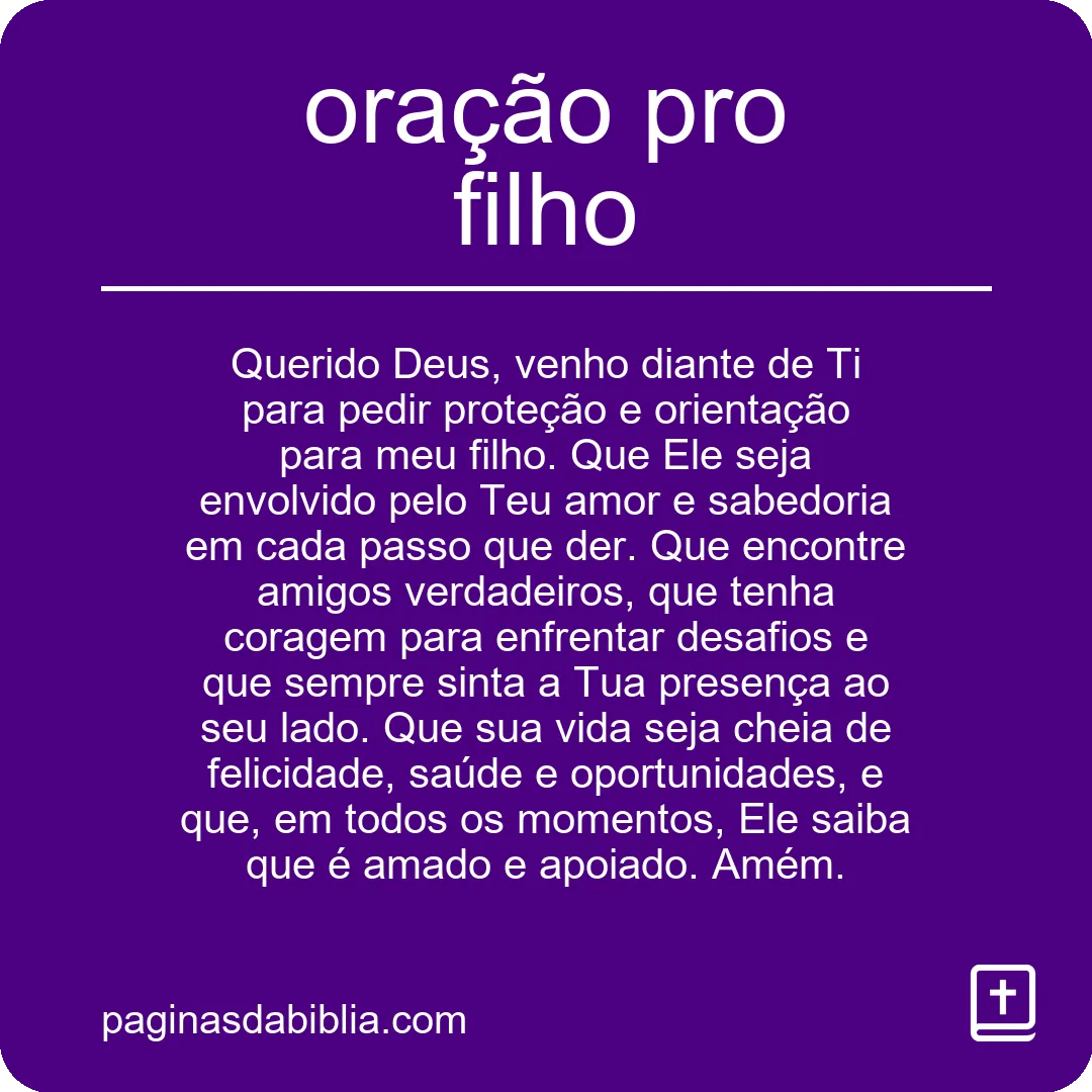 Oração Poderosa para Abençoar seu Filho