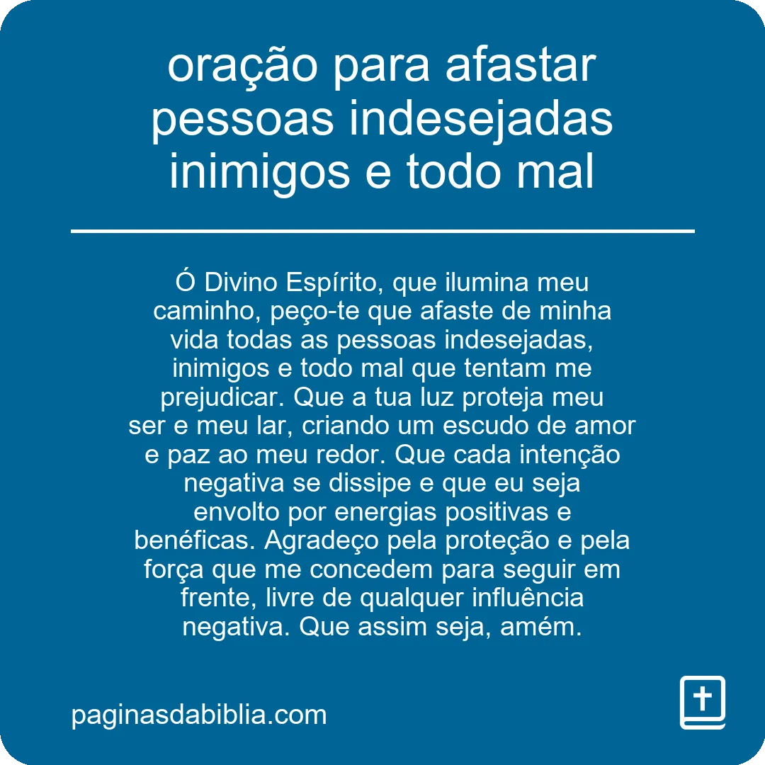Oração poderosa para afastar inimigos e todo mal