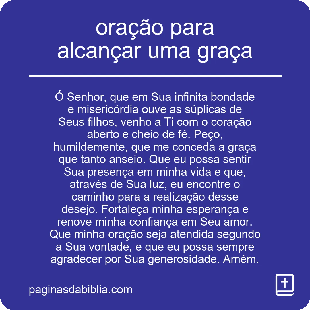 Oração Poderosa para Alcançar uma Graça Divina
