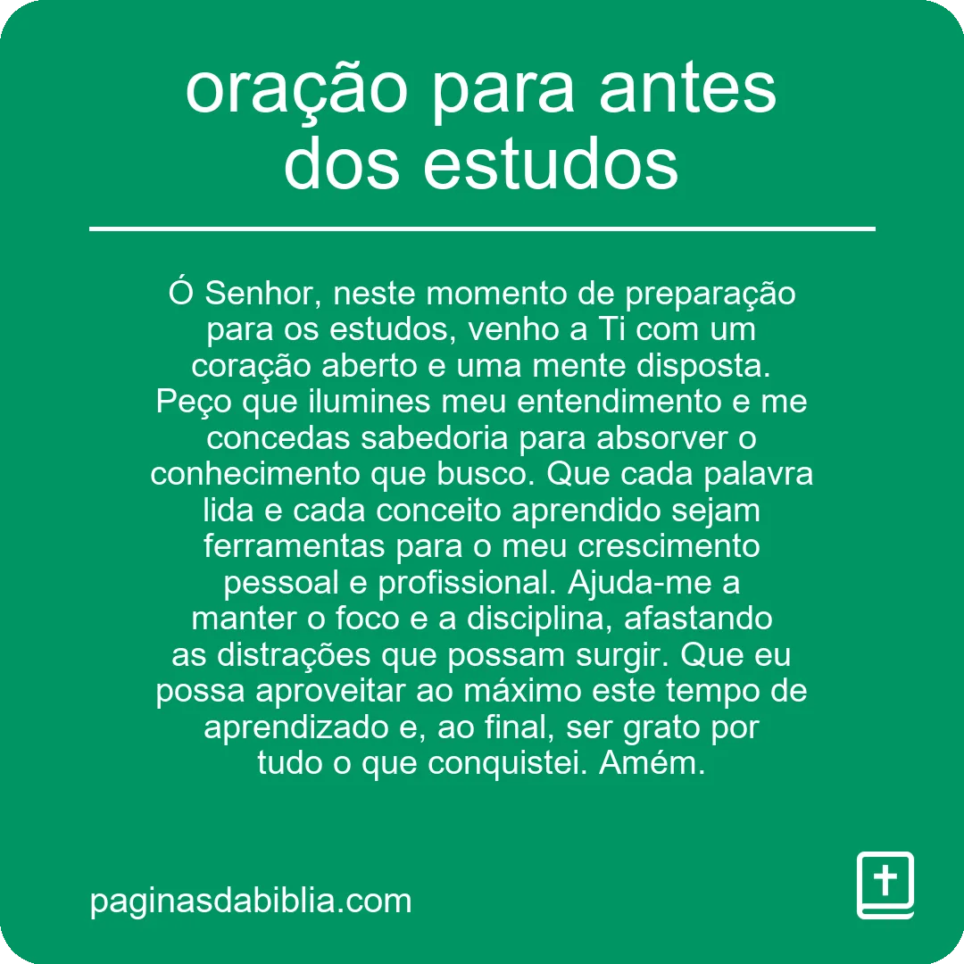 Oração poderosa para antes dos estudos: conexão espiritual.