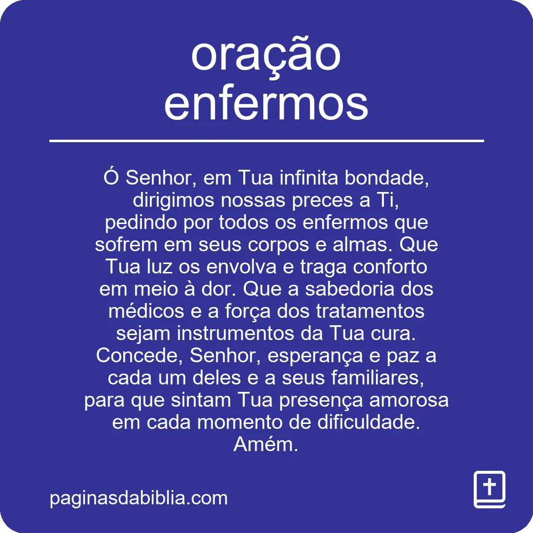 Oração poderosa para confortar enfermos