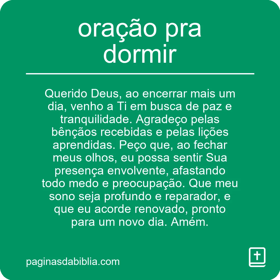 Oração Poderosa para Dormir em Paz