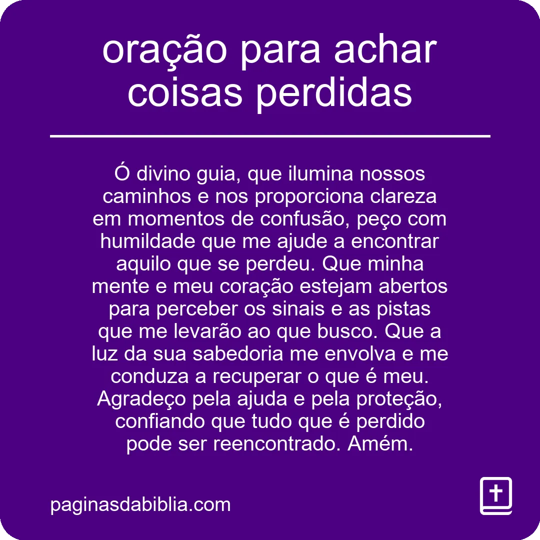 Oração Poderosa para Encontrar Objetos Perdidos