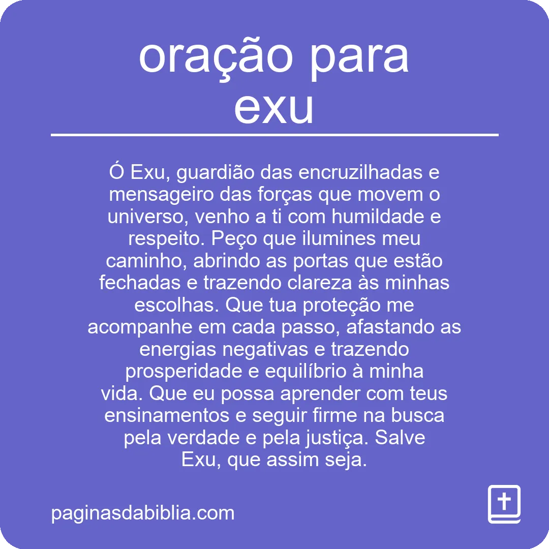 Oração poderosa para Exu: conexão espiritual profunda.
