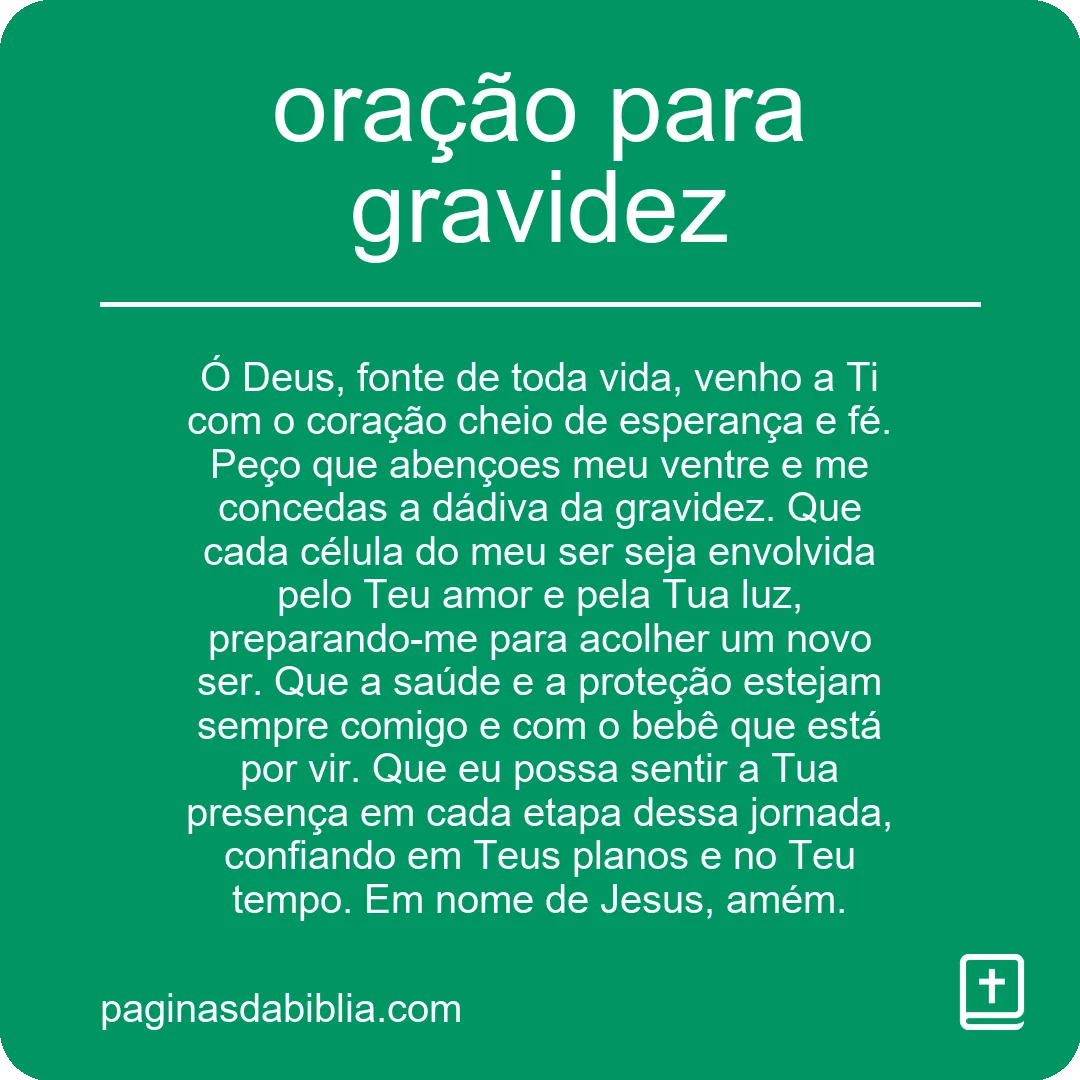 Oração Poderosa para Gravidez Abençoada