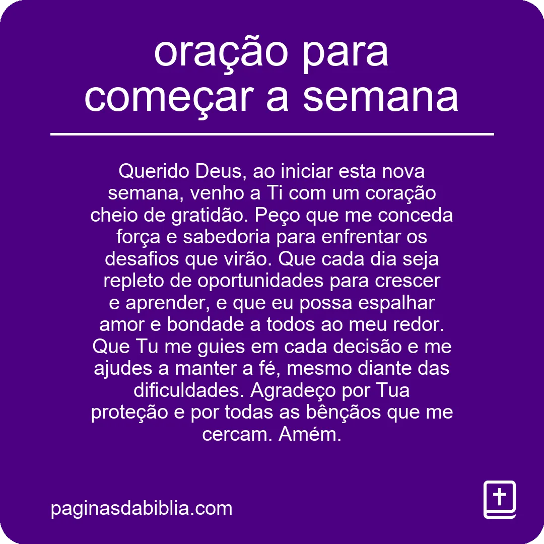 Oração Poderosa para Iluminar sua Semana
