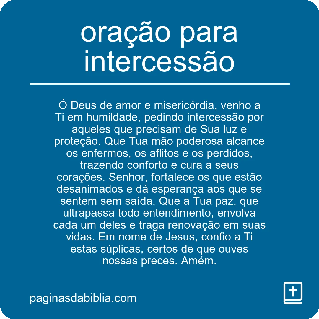 Oração poderosa para intercessão divina.