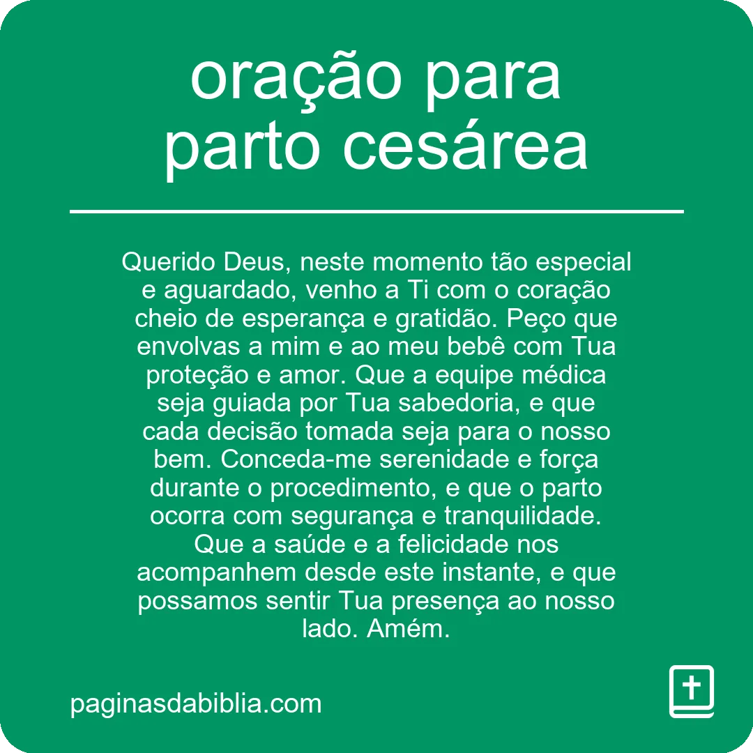 Oração Poderosa para Parto Cesárea: Transformação Espiritual