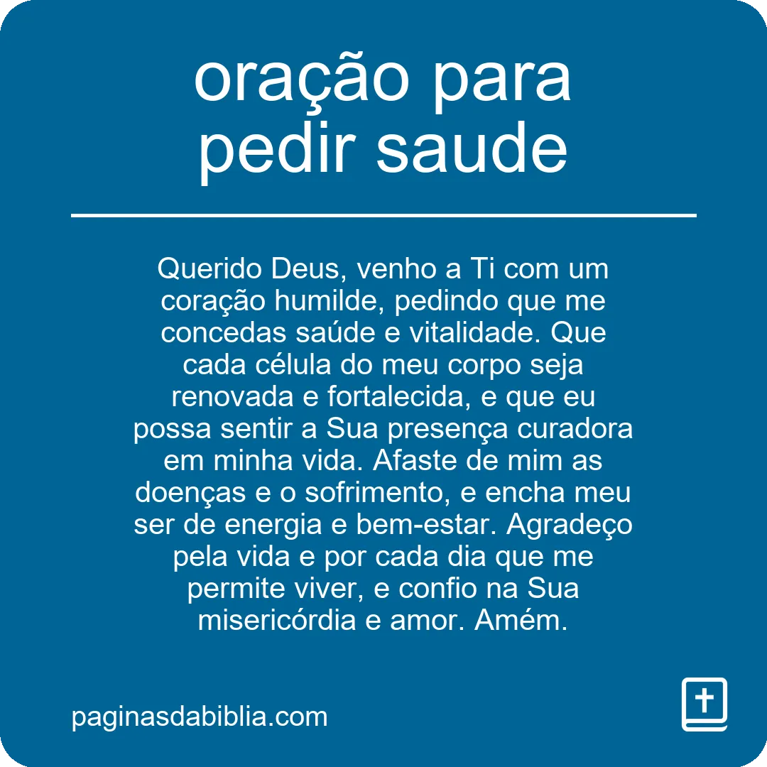 Oração poderosa para pedir saúde divina