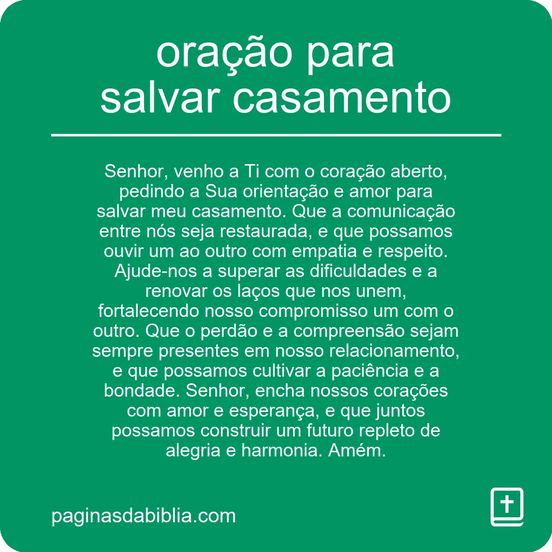 Oração Poderosa para Salvar Casamento