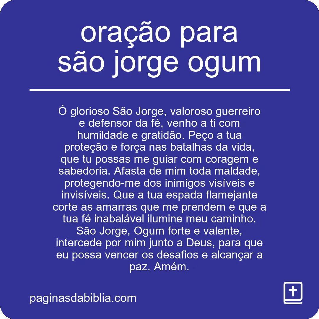 Oração poderosa para São Jorge Ogum: conexão espiritual.