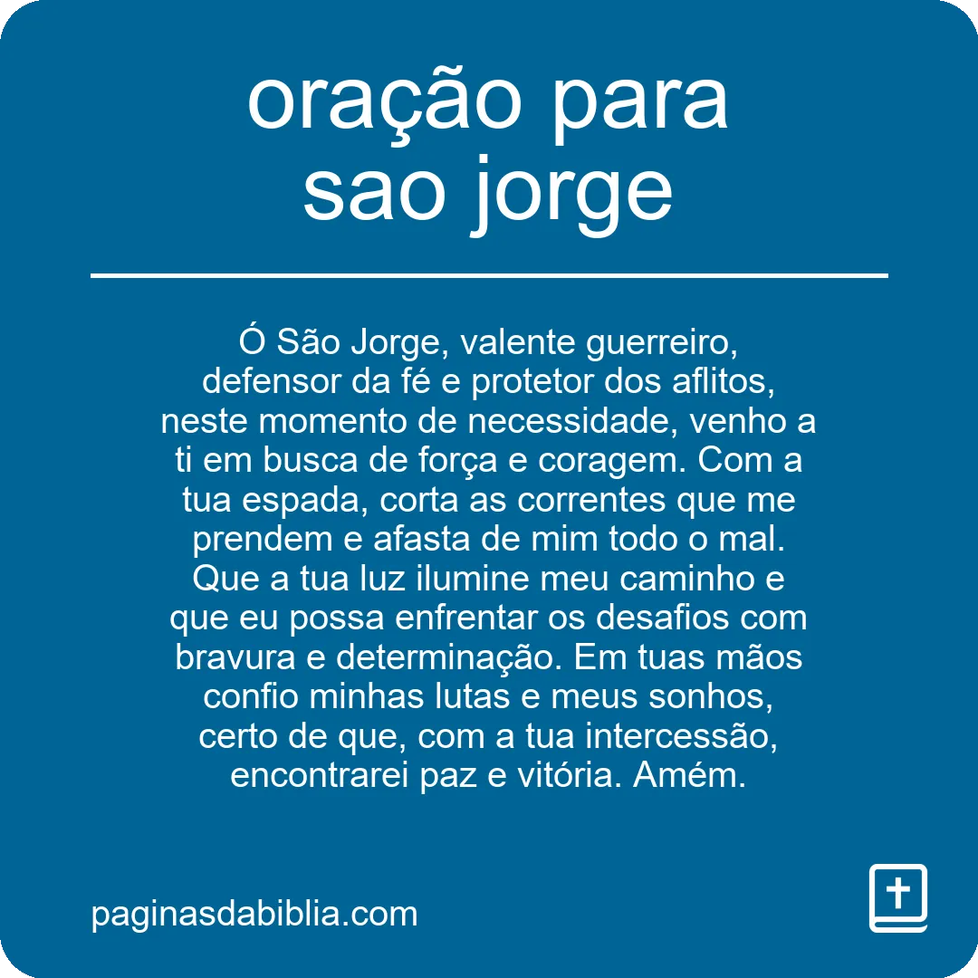 Oração poderosa para São Jorge: transformação espiritual
