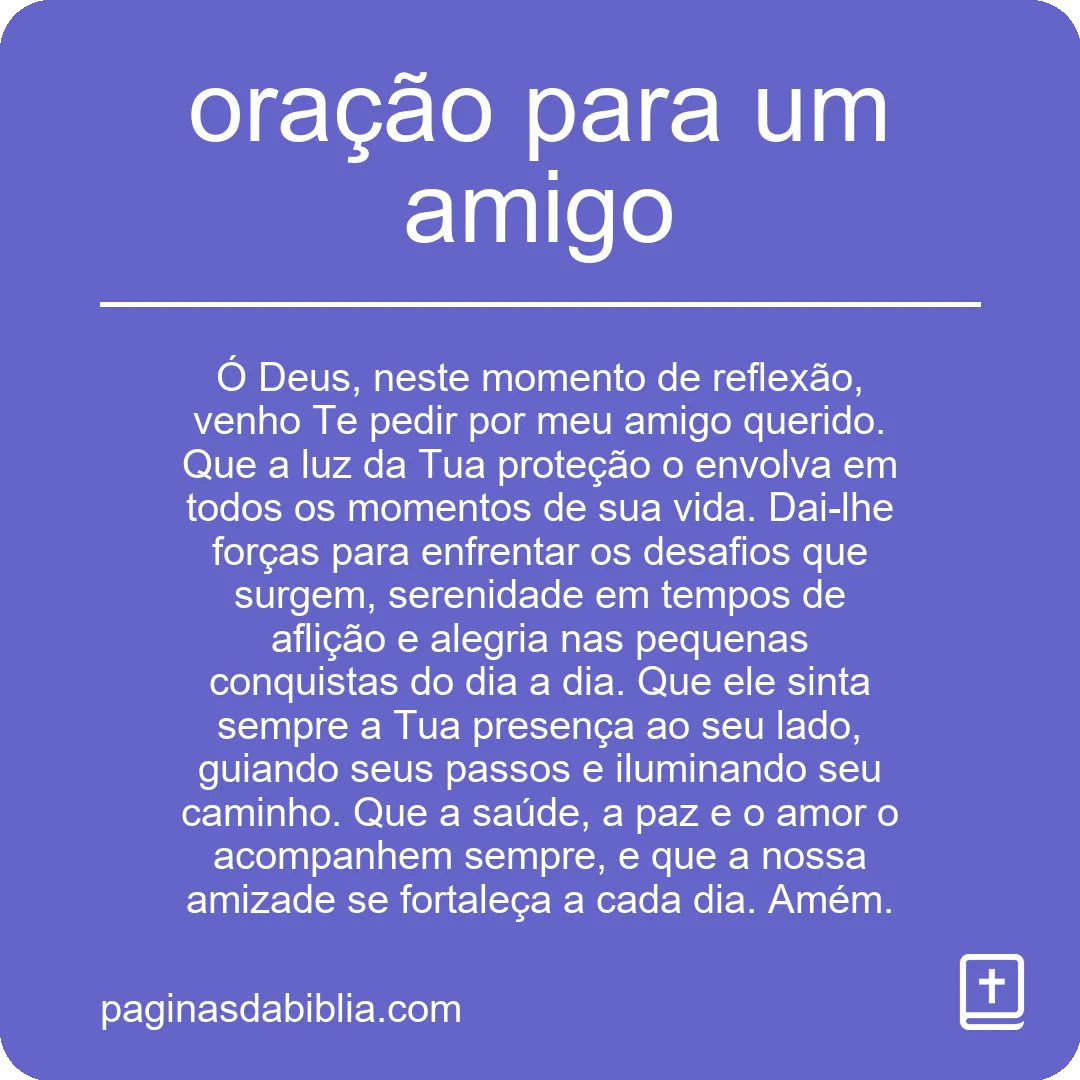 Oração Poderosa para um Amigo Querido