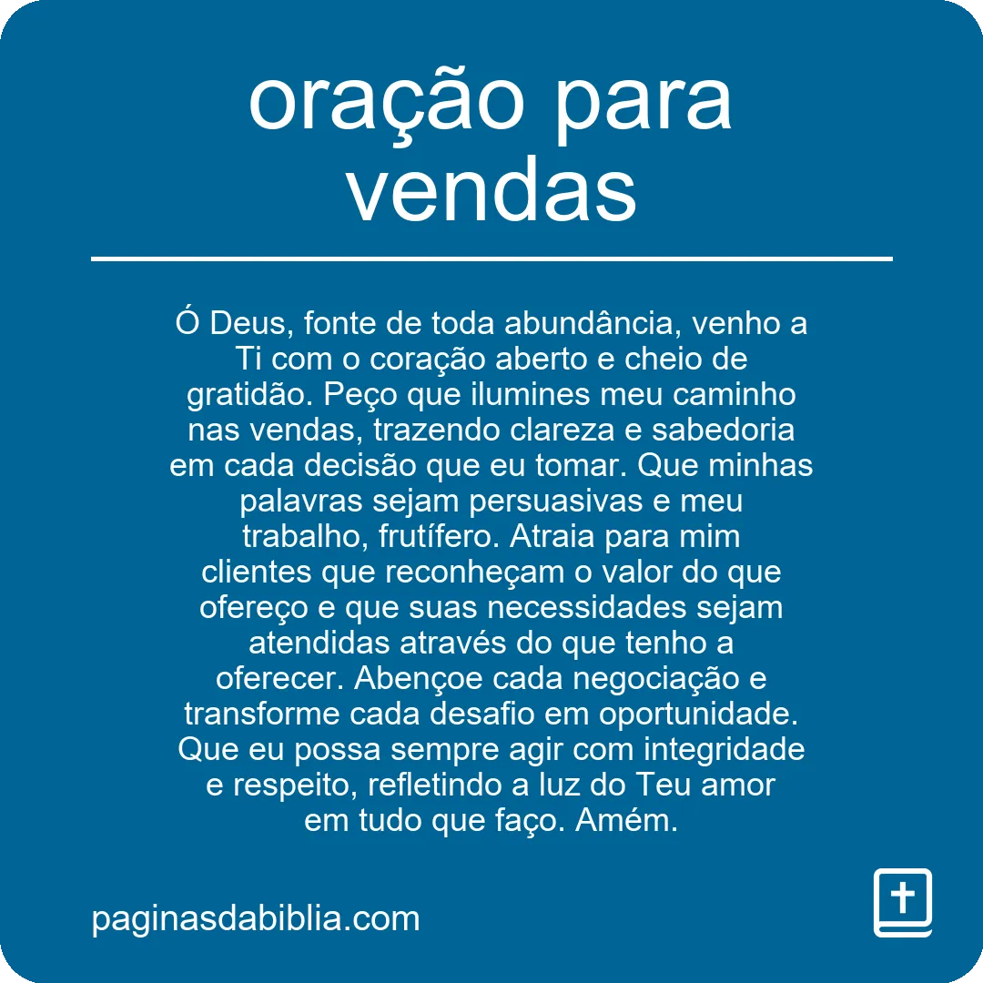 Oração Poderosa para Vendas de Sucesso