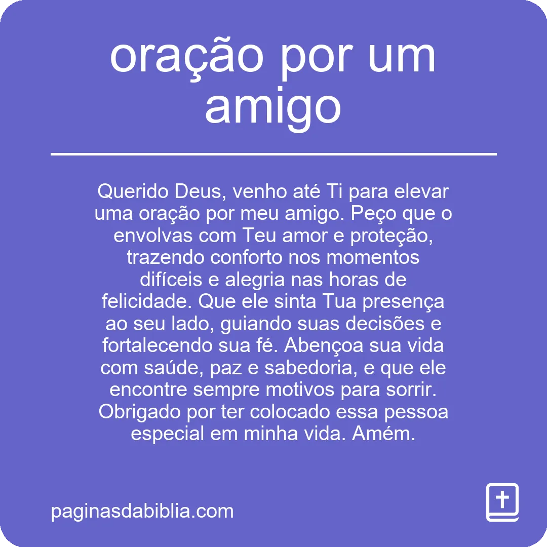 Oração Poderosa por um Amigo Querido