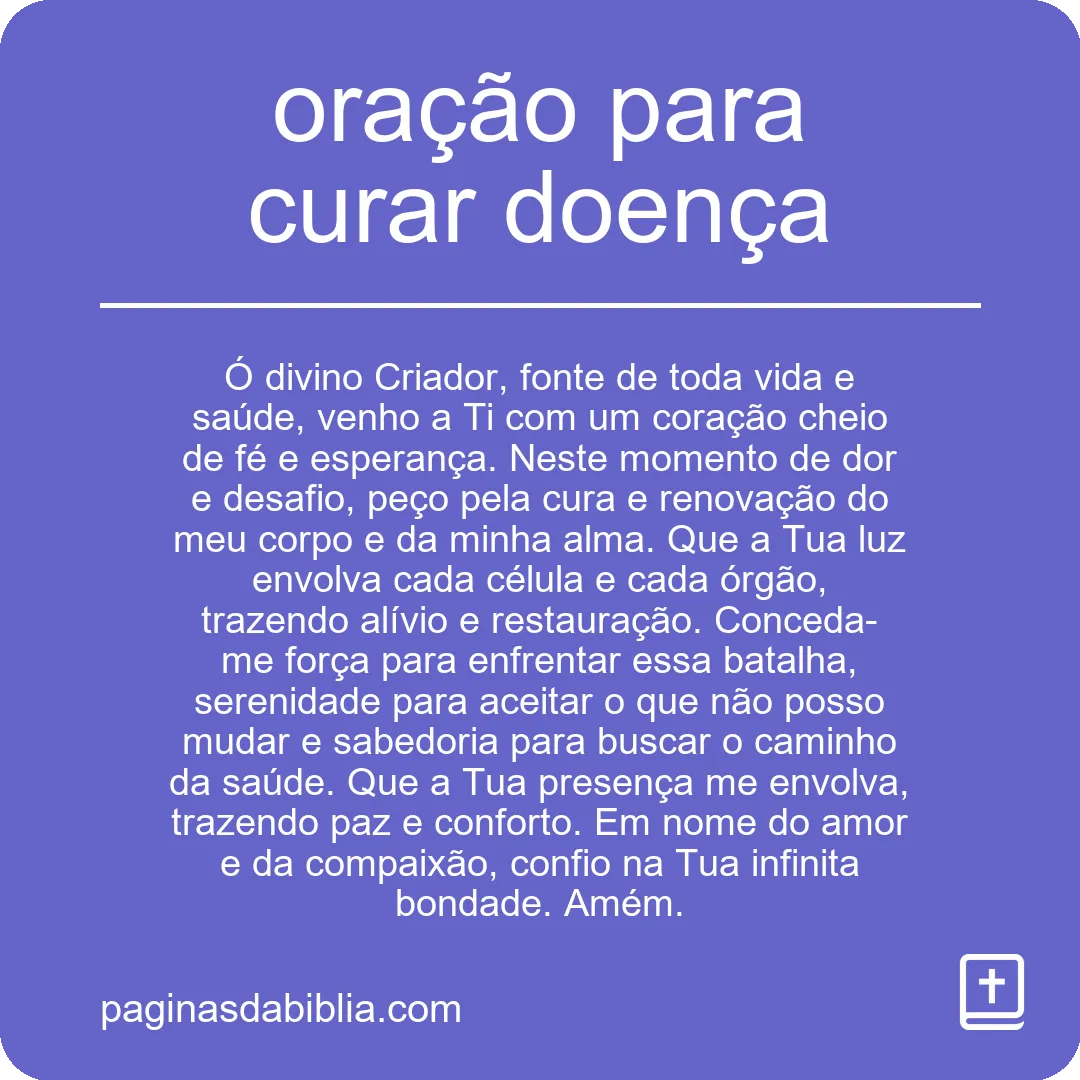 Oração Transformadora para Curar Doença