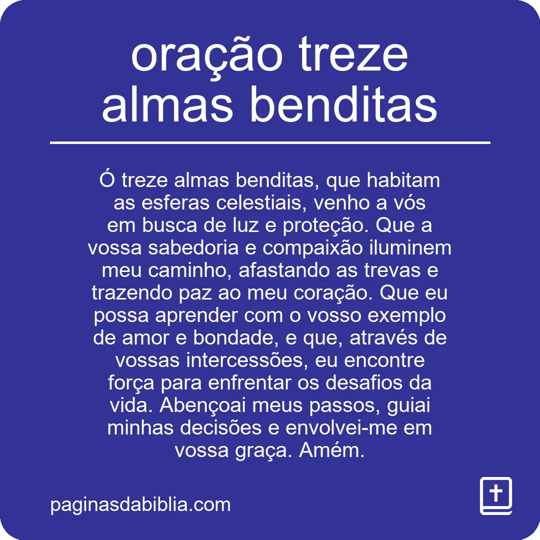 Oração treze almas benditas: Poder transformador espiritual.