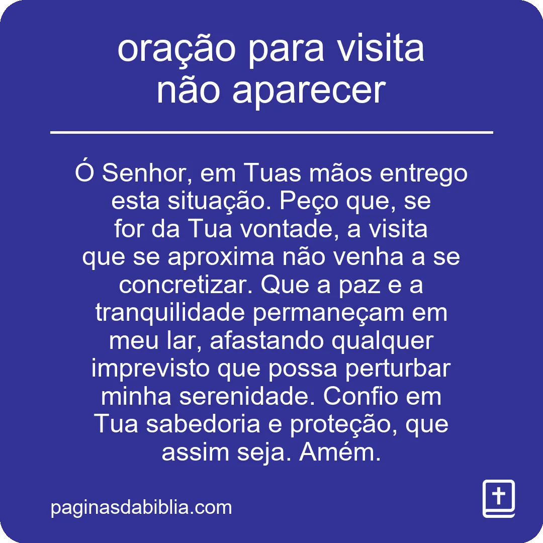 Oração: visita invisível