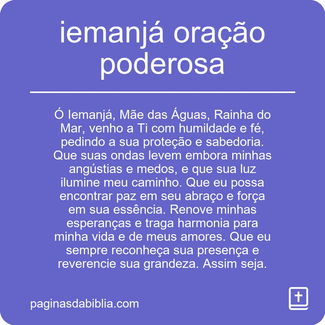 Poderosa oração a Iemanjá