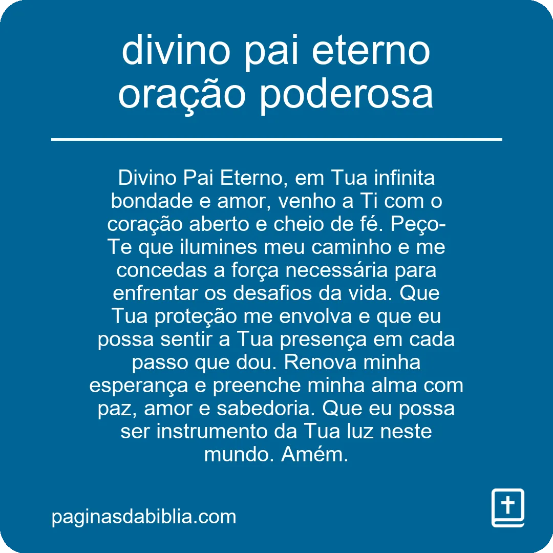 Poderosa Oração ao Divino Pai Eterno