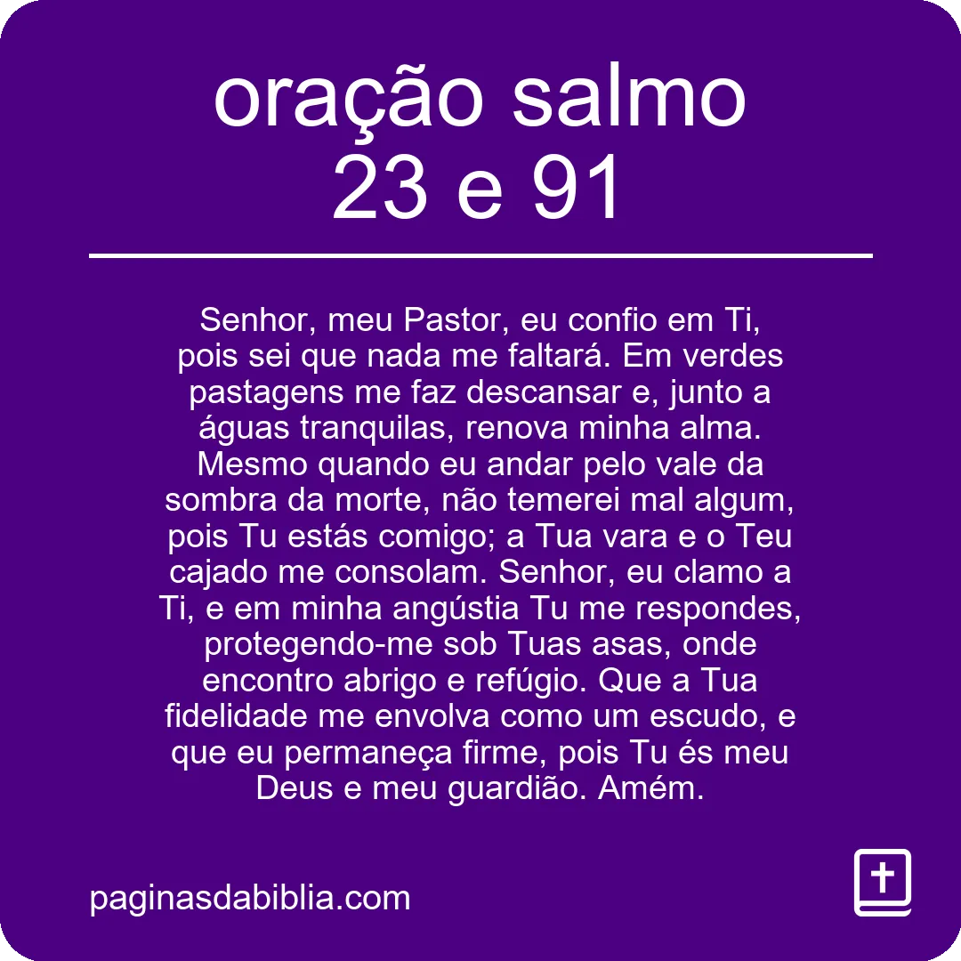 Proteção e paz: oração Salmo 23 e 91