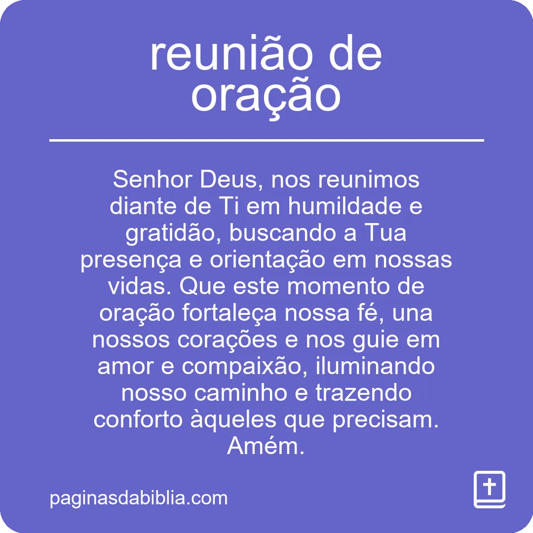 Reunião de Oração: Fortalecendo a Fé