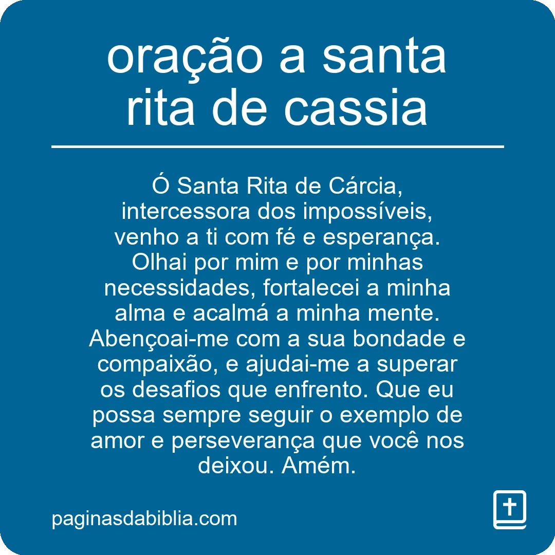 Súplica a Santa Rita de Cássia