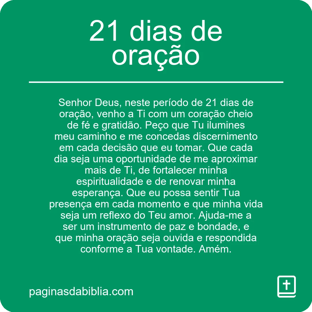 Transforme sua vida com 21 dias de oração poderosa